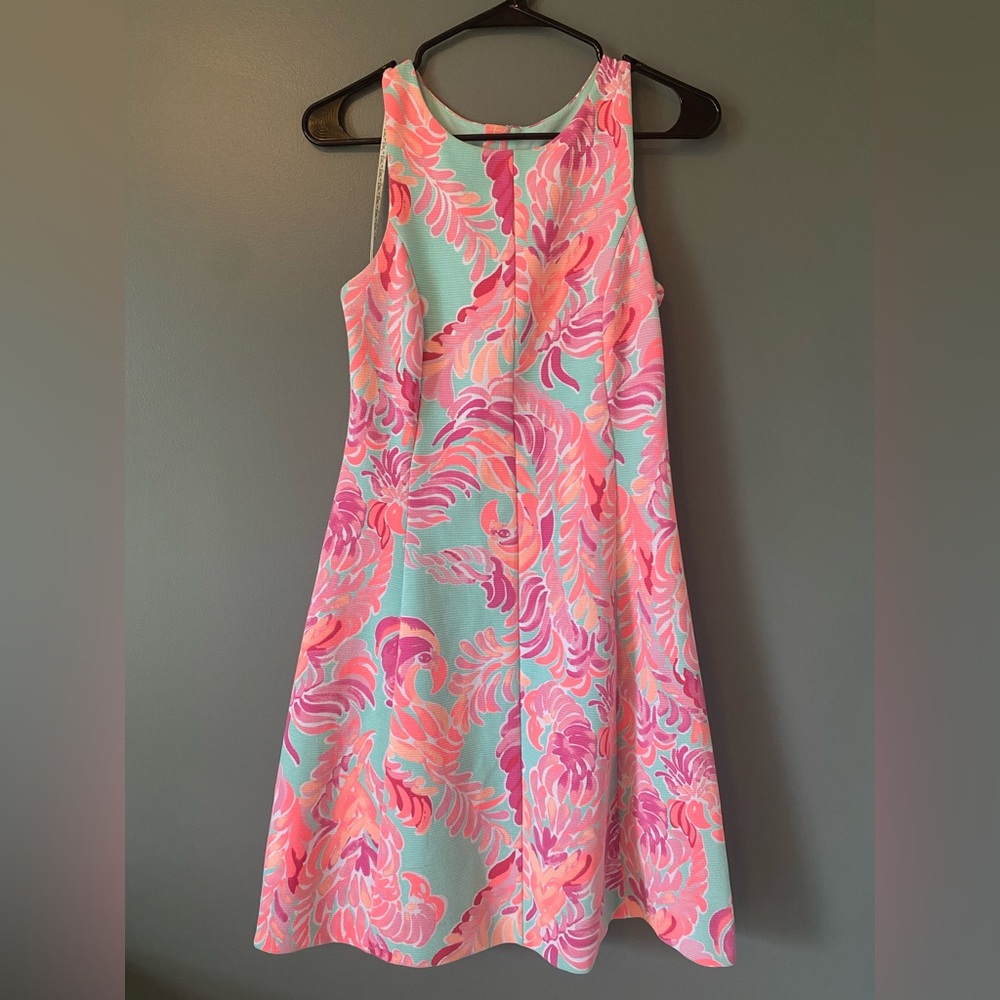 Lilly Pulitzer Love Birds Cove Coastal Poolside Tank Dress Fit And Flare SMALL